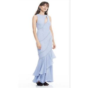 Talulah Sweet Allure Blue Cut Out Maxi Gown Size L Georgette Formal Dress